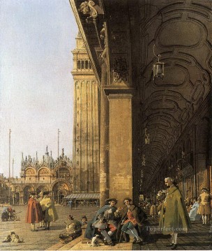 piazza san marco looking east from the southwest corner piazza san marco and he colonnade Canaletto Venice Oil Paintings